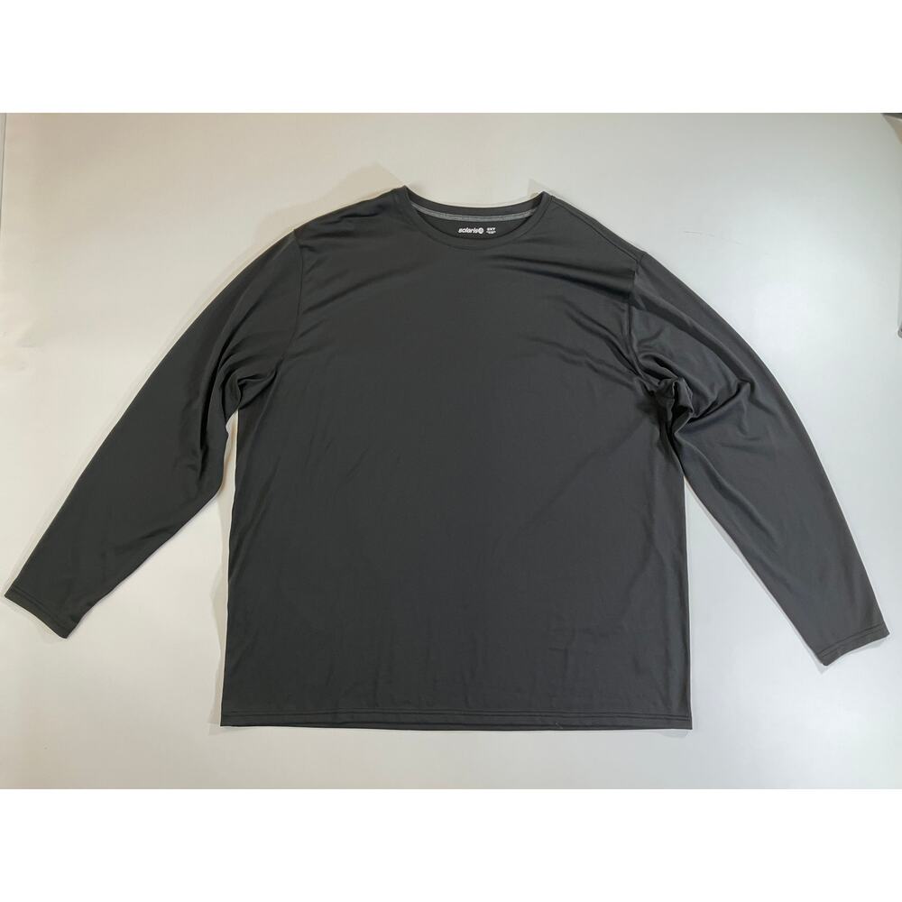Solaris Men 3XT Black Long Sleeve Performance Shirt Crew Neck Polyester Tall
